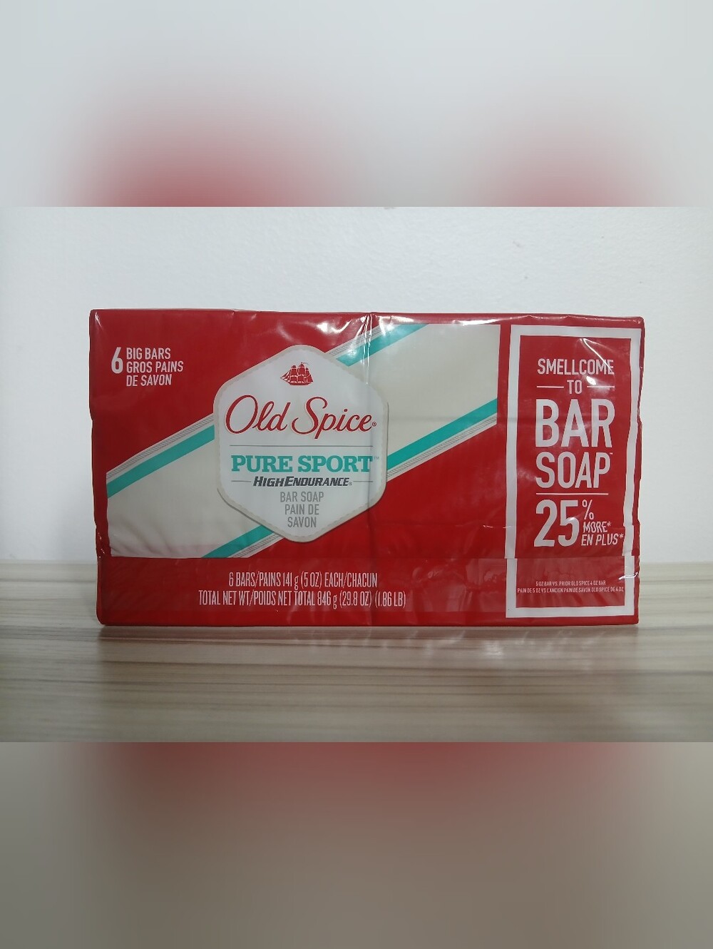 Old Spice Pure Sport High Endurance Bar Soap ~ 6 Bars 25% More 5 Oz Bars Sealed
